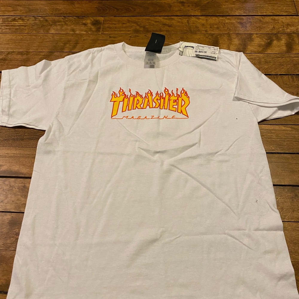 white thrasher shirt